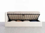 Kárpitozott egyszemélyes kanapé 90x200, konténerrel és vázzal, Bluvel 22 Bézs Leo