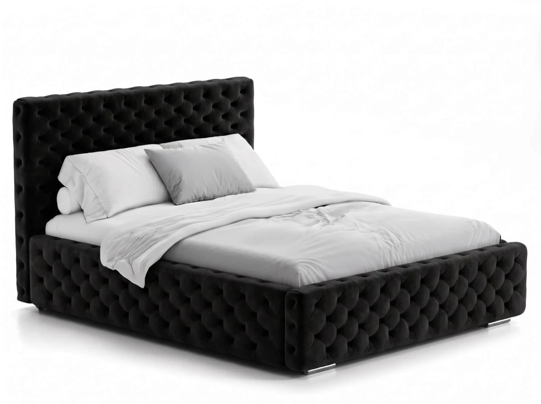 Kárpitozott ágy 160x200 tárolóhellyel PRO line 15 fekete Bluvel 19