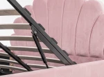 Kárpitozott gyerekágy 120x200 as konténerrel és kerettel, rózsaszín színű Velvet Kids Line 3 Kagyló