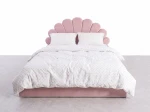 Kárpitozott gyerekágy 120x200 as konténerrel és kerettel, rózsaszín színű Velvet Kids Line 3 Kagyló
