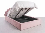 Kárpitozott gyerekágy 120x200 as konténerrel és kerettel, rózsaszín színű Velvet Kids Line 3 Kagyló
