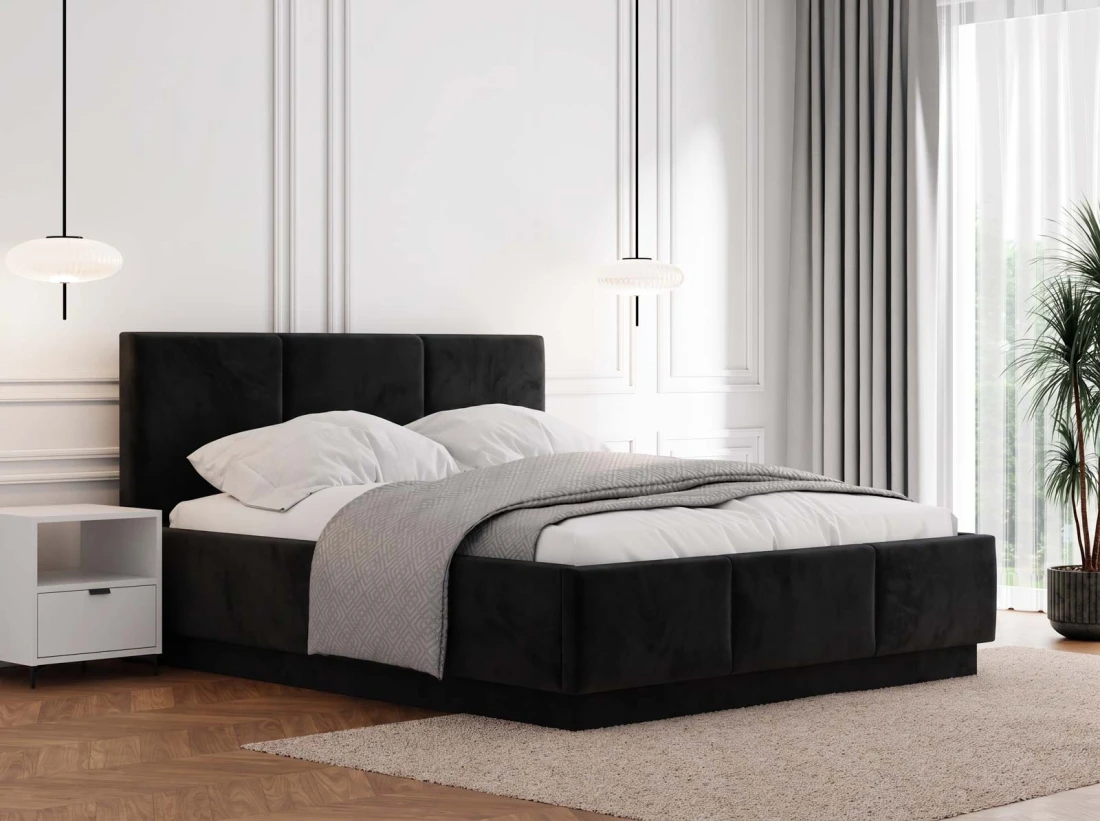 Kárpitozott ágy levitációs, tárolóhellyel TOP line 8 140x200 Bluvel 19 Fekete