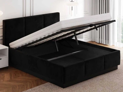 Kárpitozott ágy levitációs, tárolóhellyel TOP line 8 140x200 Bluvel 19 Fekete