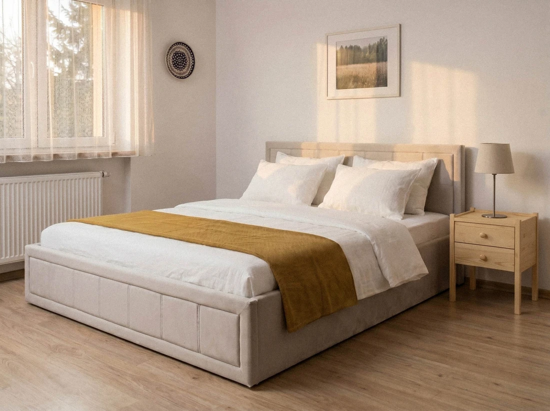 Kárpitozott ágy tárolóhellyel Rema 140x200 Szürke Velvet