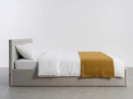 Kárpitozott ágy tárolóhellyel Rema 140x200 Szürke Velvet