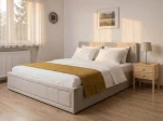 Kárpitozott ágy tárolóhellyel Rema 180x200 Szürke Velvet