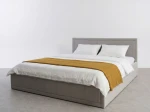 Kárpitozott ágy tárolóhellyel Rema 180x200 Szürke Velvet