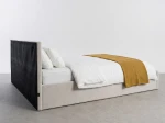 Kárpitozott ágy tárolóhellyel Rema 180x200 Szürke Velvet