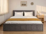 Kárpitozott ágy tárolóhellyel Rema 180x200 Grafit Velvet