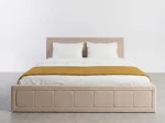 Kárpitozott ágy tárolóhellyel Rema 140x200 Bézs Velvet
