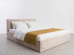 Kárpitozott ágy tárolóhellyel Rema 140x200 Bézs Velvet