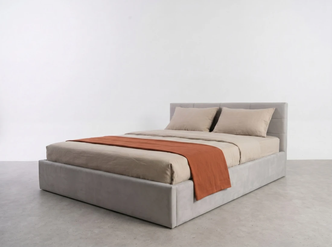 Kárpitozott ágy tárolóhellyel Tilo 160x200 Szürke Velvet