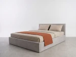 Kárpitozott ágy tárolóhellyel Tilo 180x200 Szürke Velvet