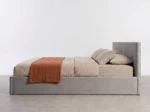 Kárpitozott ágy tárolóhellyel Tilo 180x200 Szürke Velvet