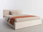 Kárpitozott ágy tárolóhellyel Tilo 140x200 Bézs Velvet