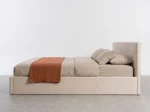 Kárpitozott ágy tárolóhellyel Tilo 160x200 Bézs Velvet