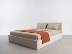 Kárpitozott ágy tárolóhellyel Tilo 180x200 Bézs Velvet