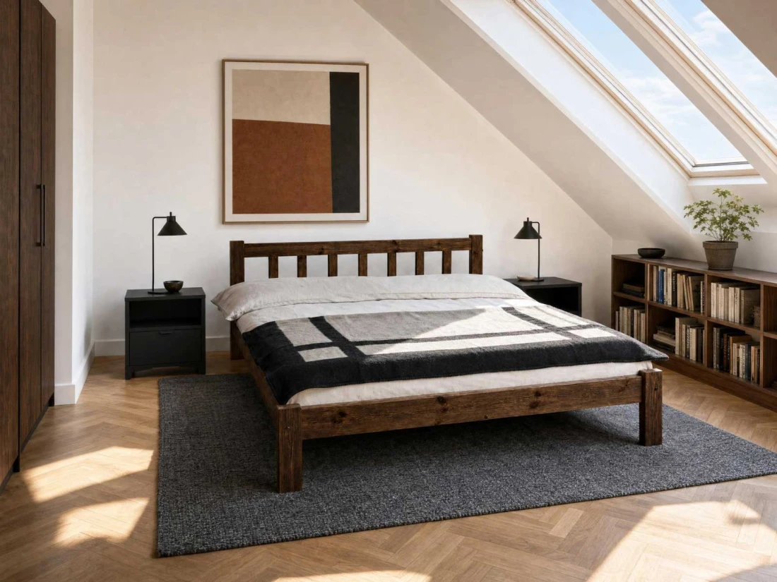 Fenyő ágy 160x200 Alena dió
