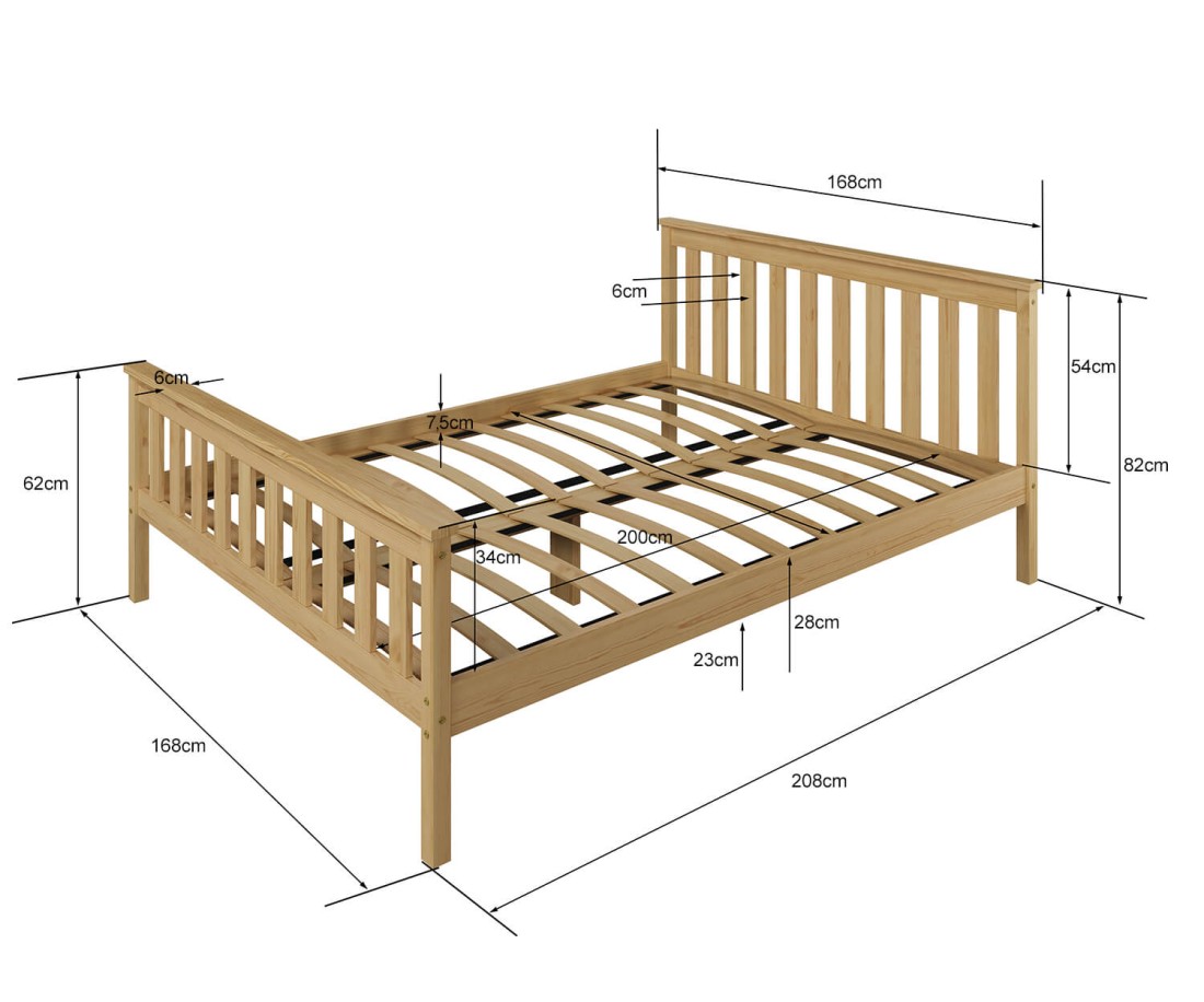 Fenyő ágy 160x200 Naxter fehér