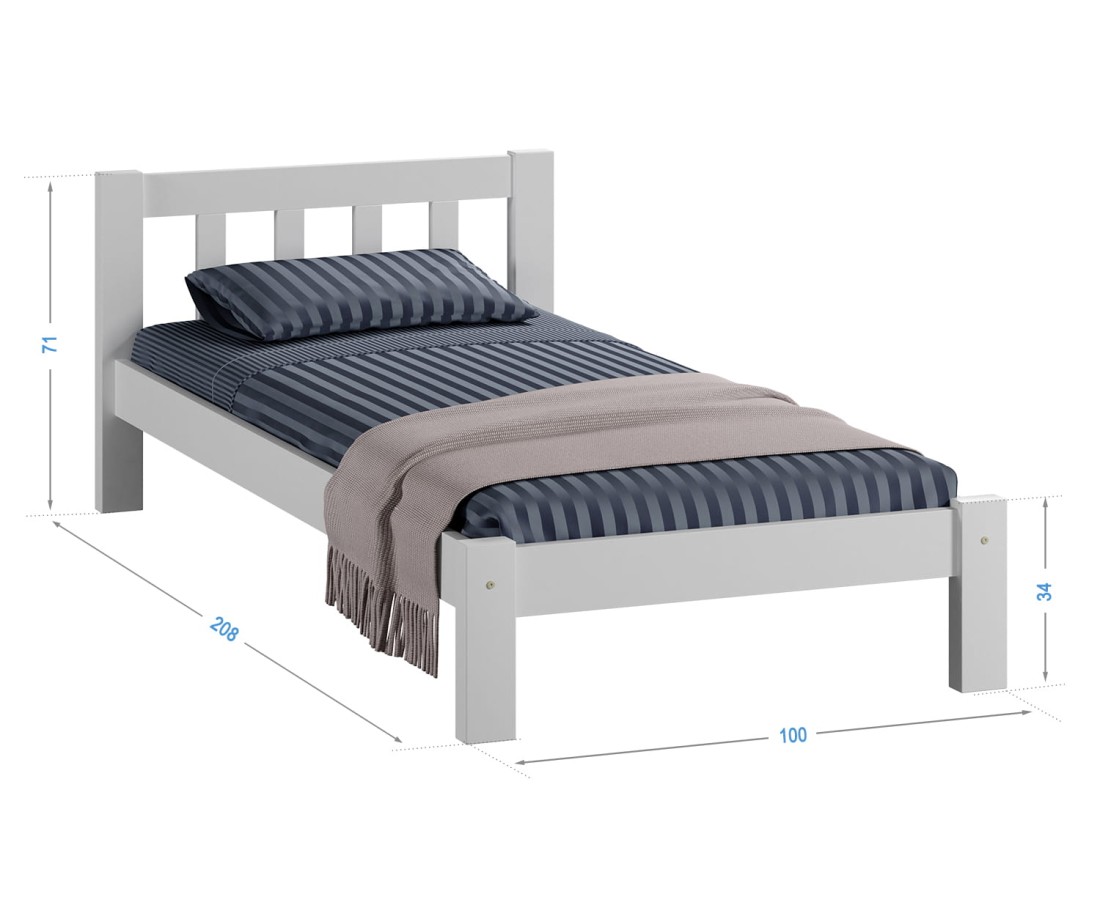 Fenyő ágy 90x200 Alena fehér