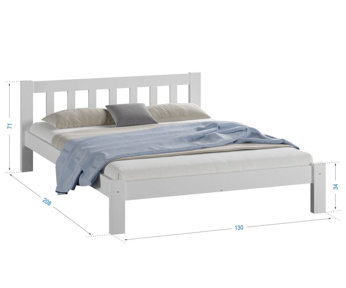 Fenyő ágy 120x200 Alena fehér