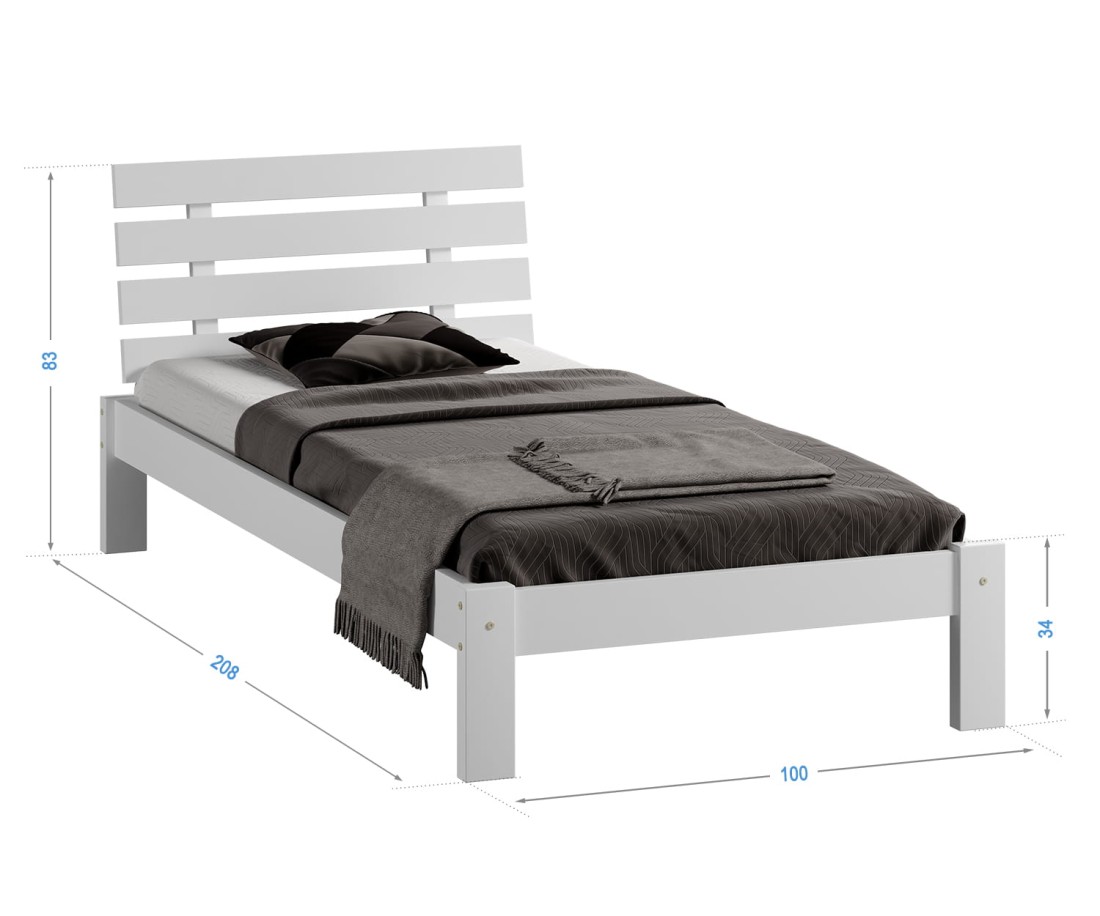 Fenyő ágy 90x200 Karla fehér