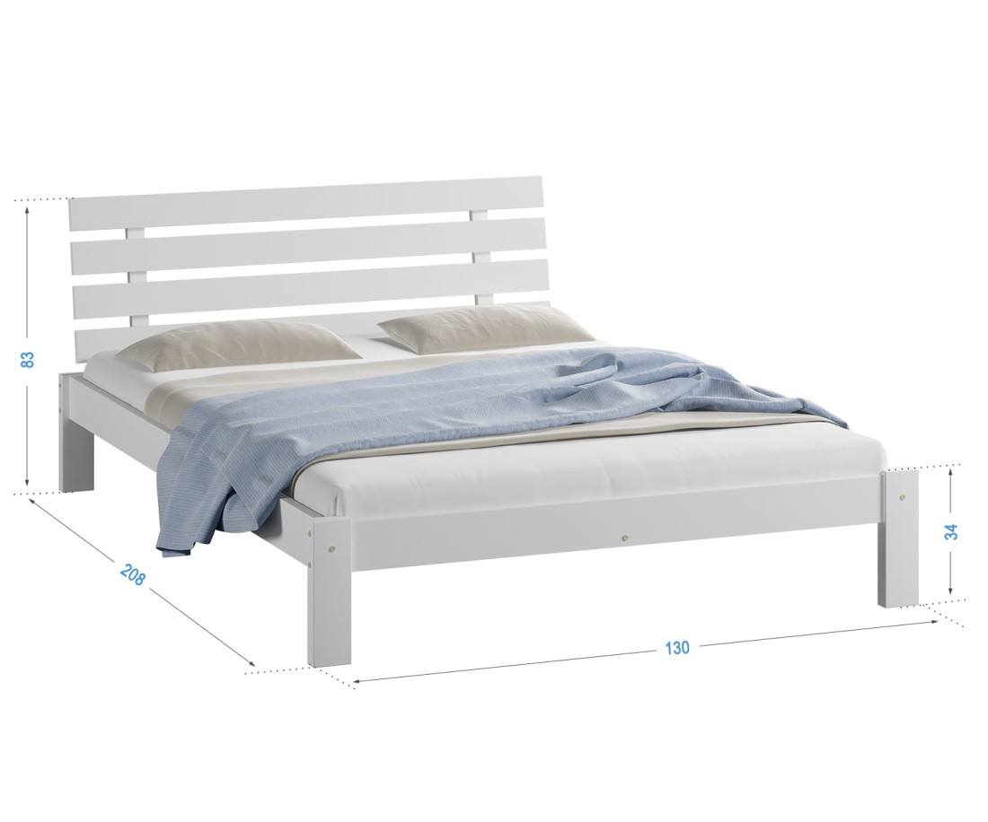 Fenyő ágy 120x200 Karla fehér