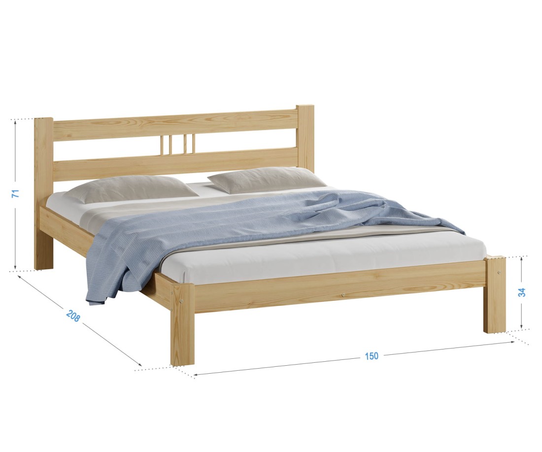 Fenyő ágy 140x200 Virginia fenyő