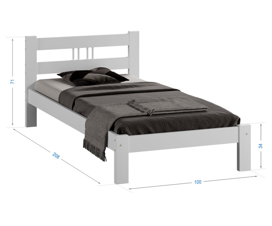 Fenyő ágy 90x200 Virginia fehér