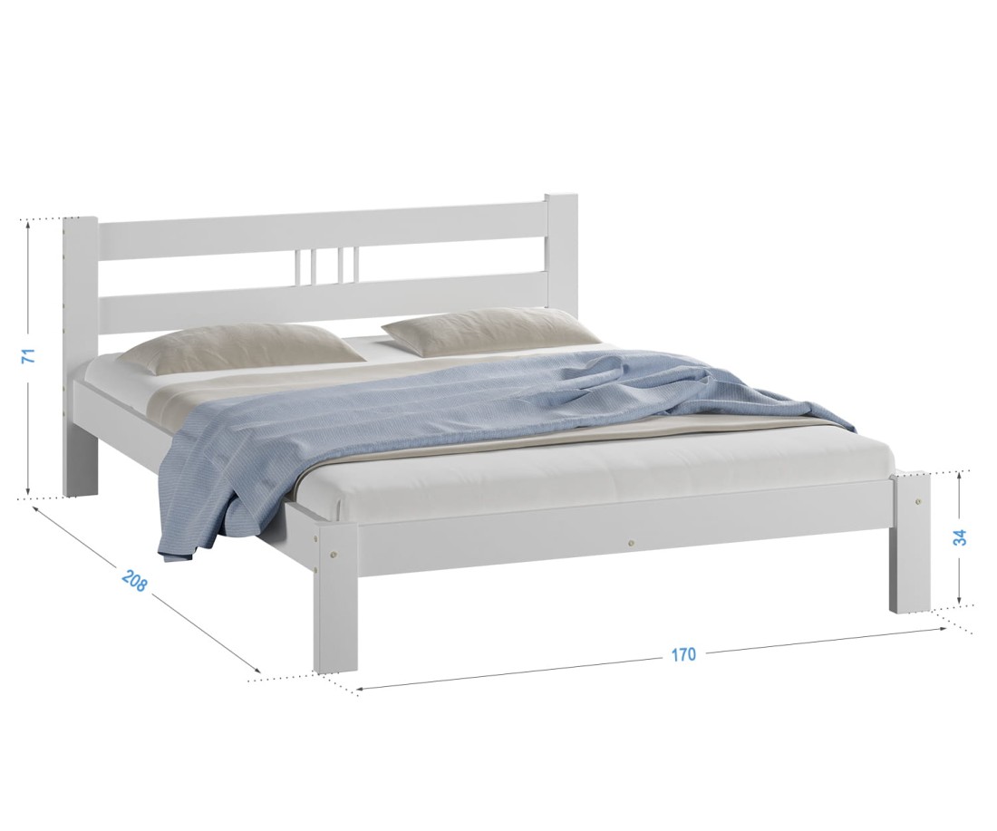 Fenyő ágy 160x200 Virginia fehér