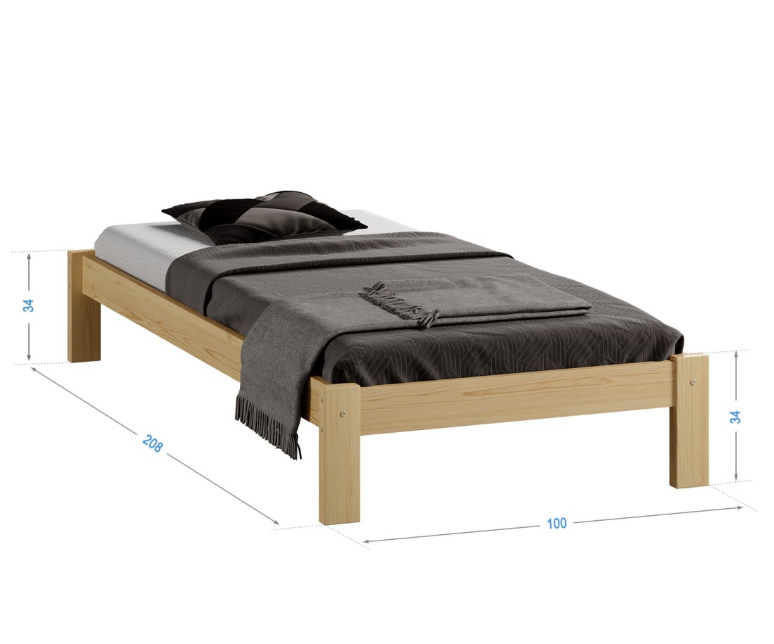 Fenyő ágy 90x200 Luisa fenyő