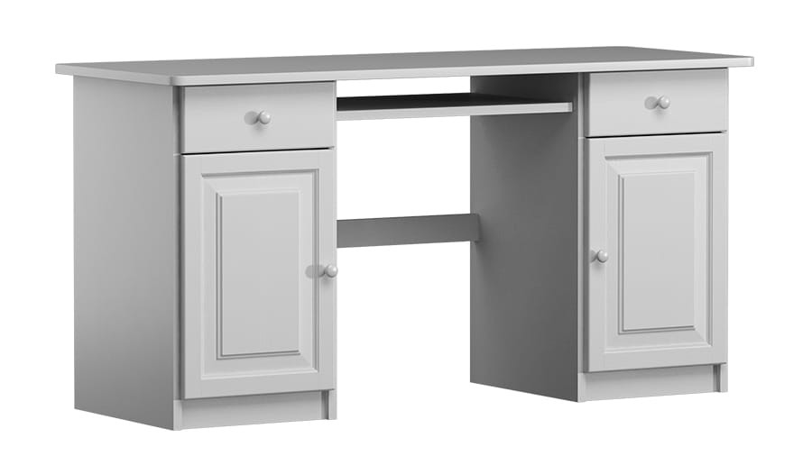 Fehér tömör fenyő íróasztal Thomas mélység 55