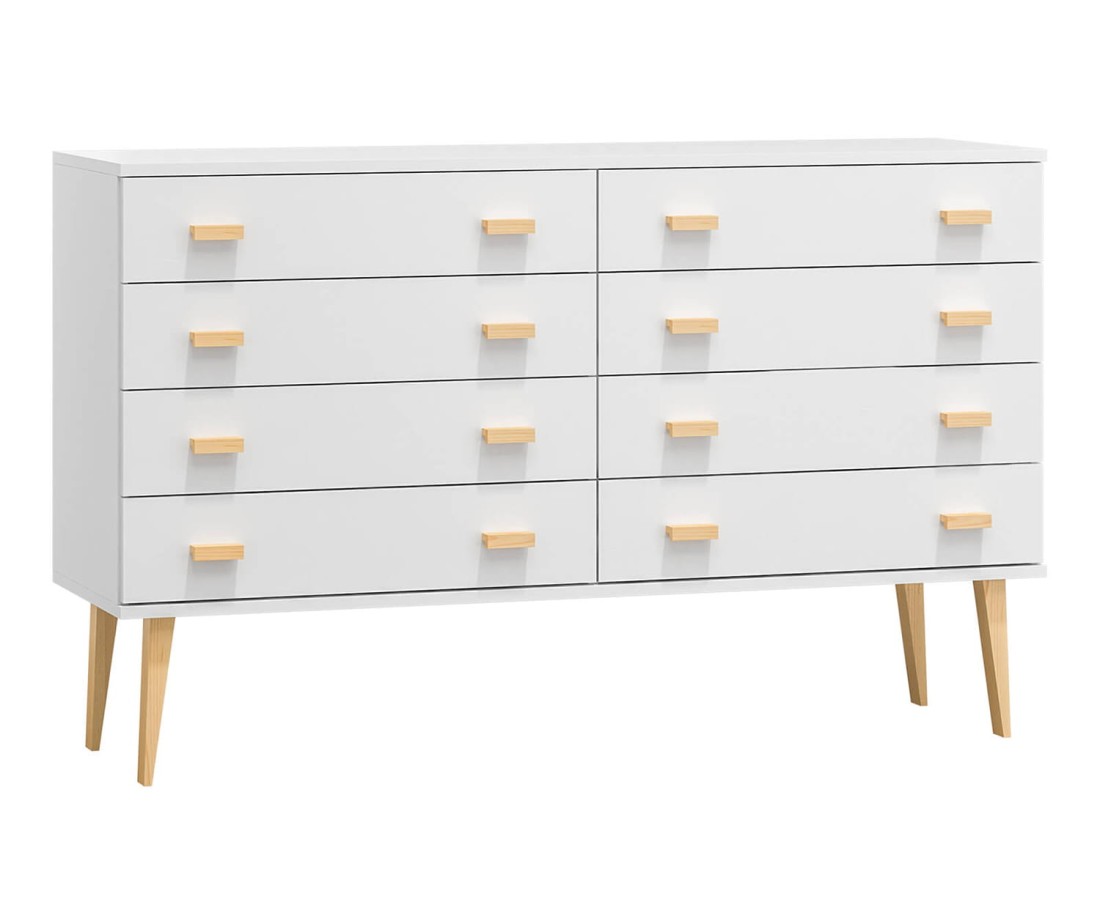 Fenyő komód no.2 szélessége 117 cm 4s Venuci fehér