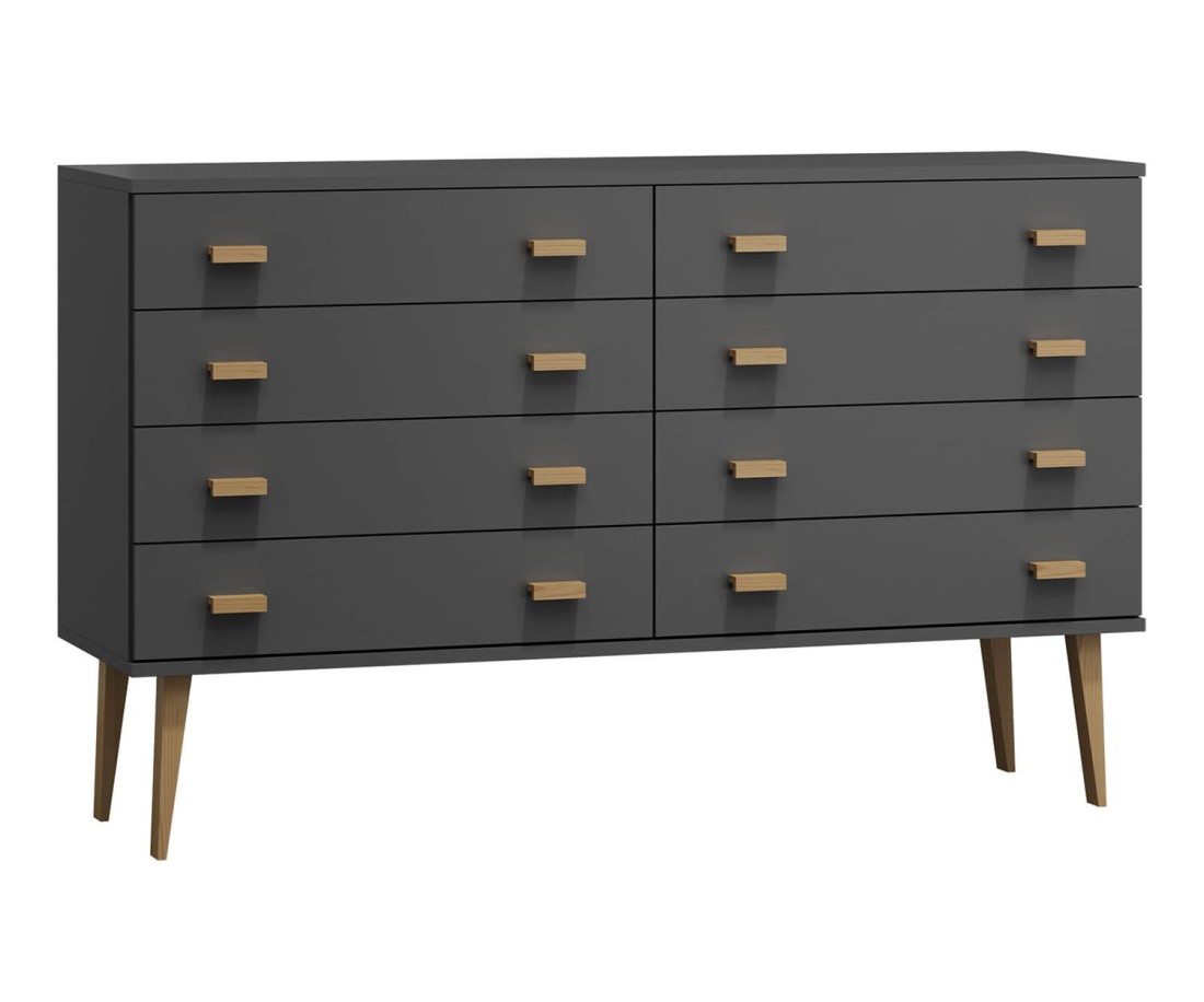 Fenyő komód no.2 szélessége 117 cm 4s Venuci szürke