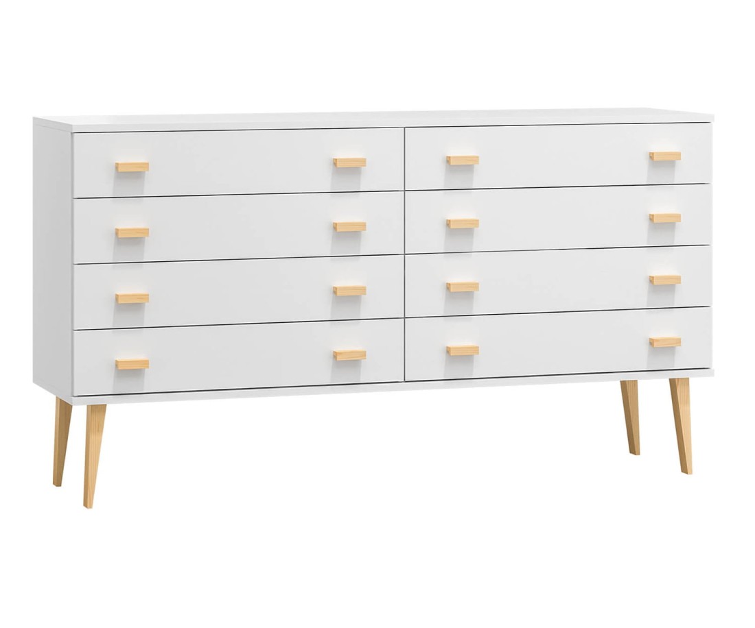 Fenyő komód no.2 szélessége 135 cm 4s Venuci fehér