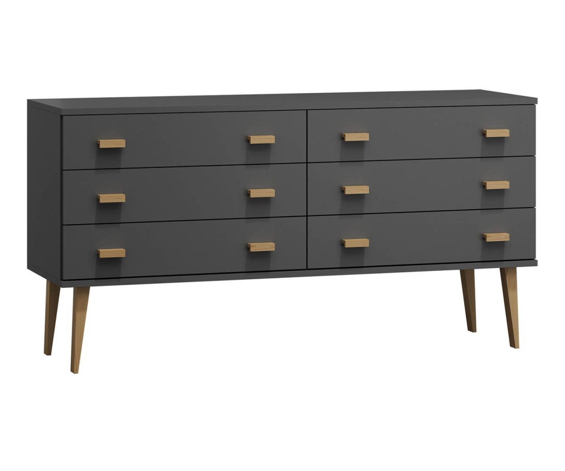 Fenyő komód no.2 szélessége 117 cm 3s Venuci szürke