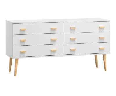 Fenyő komód no.2 szélessége 135 cm 3s Venuci fehér