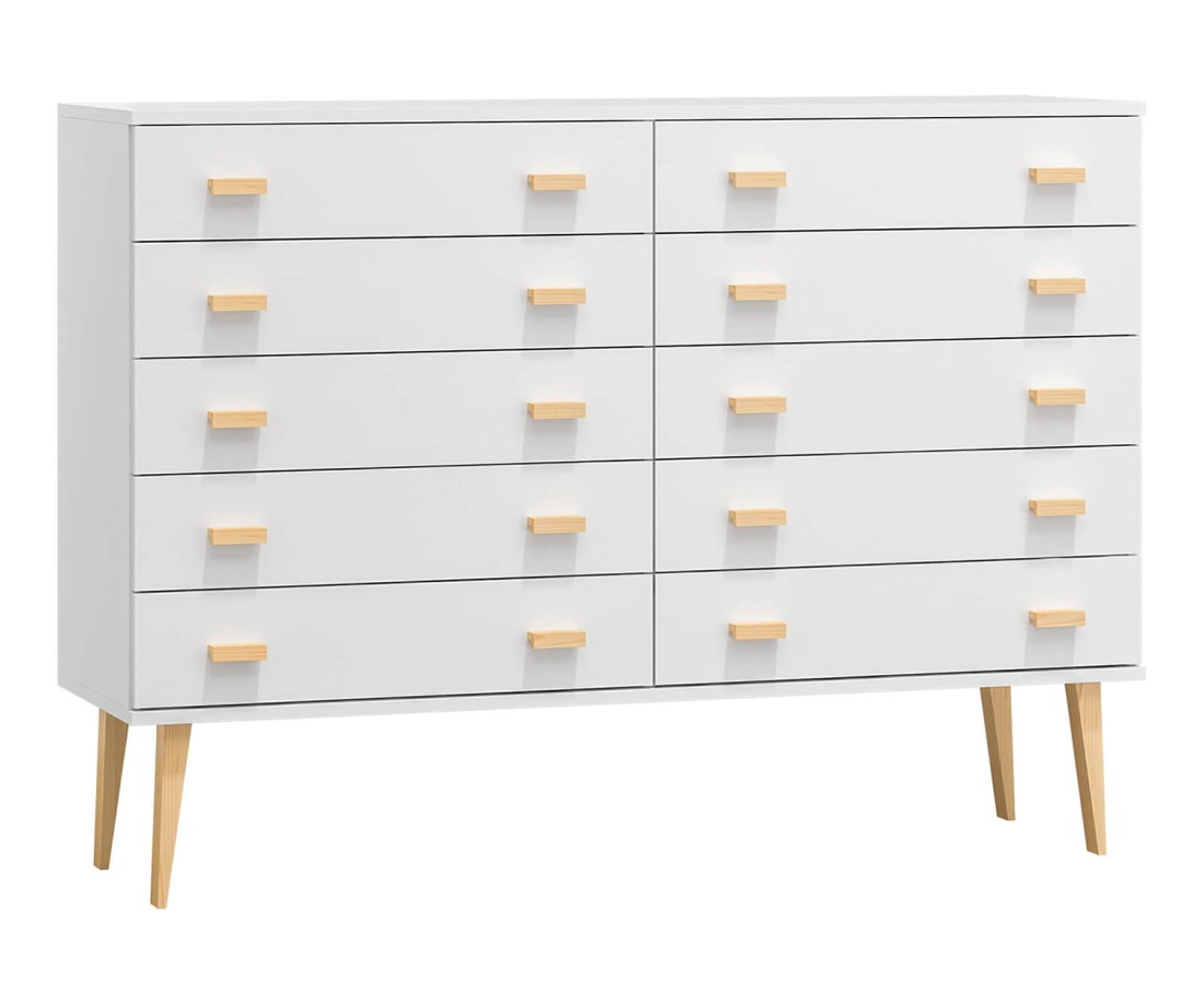 Fenyő komód no.2 szélessége 117 cm 5s Venuci fehér