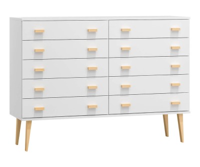 Fenyő komód no.2 szélessége 135 cm 5s Venuci fehér