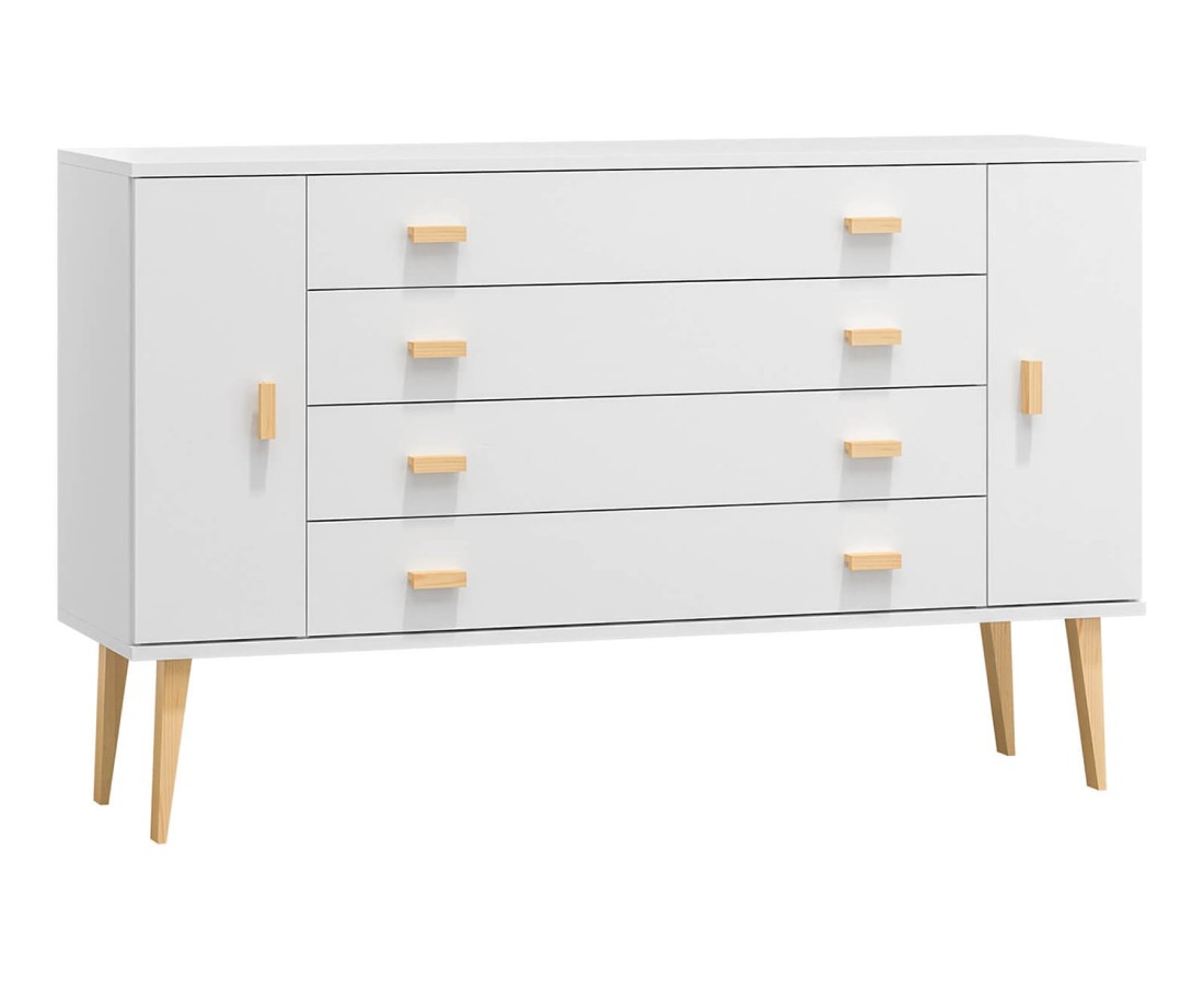 Fenyő komód no.3 szélessége 155 cm 4s Venuci fehér