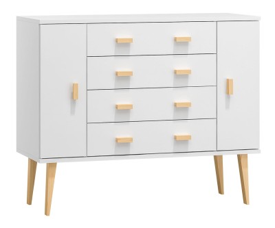 Fenyő komód no.3 szélessége 117 cm 4s Venuci fehér