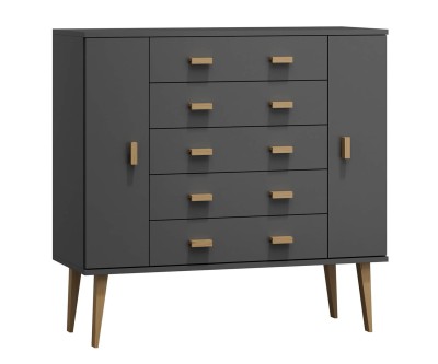Fenyő komód no.3 szélessége 117 cm 5s Venuci szürke