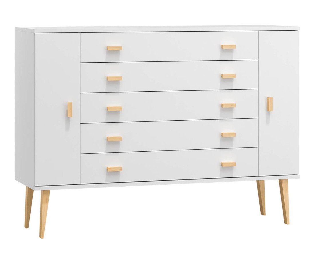 Fenyő komód no.3 szélessége 155 cm 5s Venuci fehér