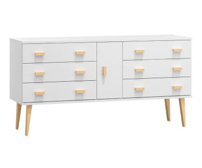 Fenyő komód no.4 szélessége 135 cm 3s Venuci fehér
