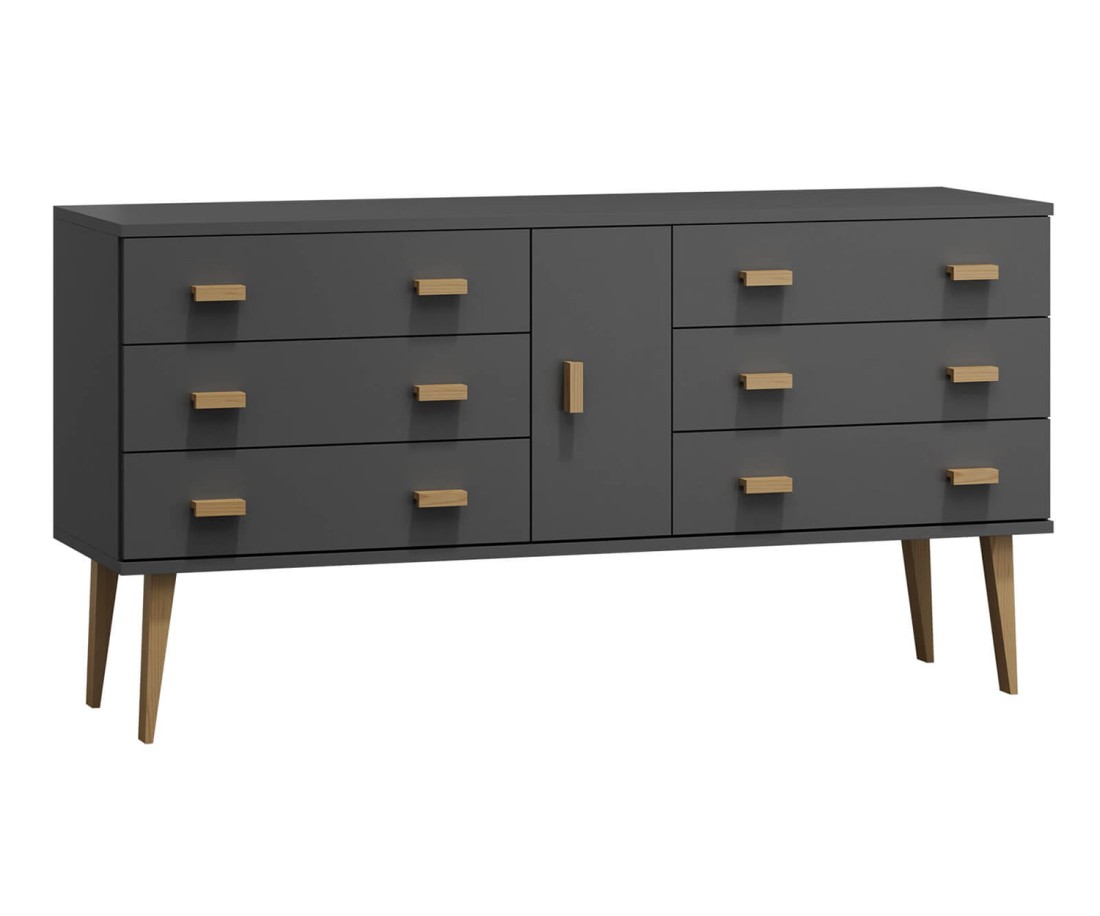 Fenyő komód no.4 szélessége 135 cm 3s Venuci szürke