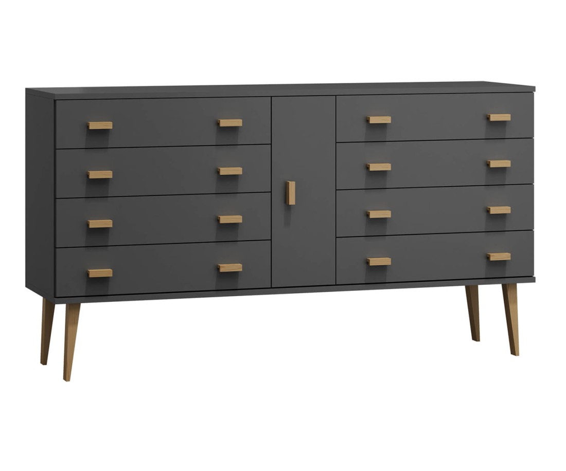 Fenyő komód no.4 szélessége 155 cm 4s Venuci szürke