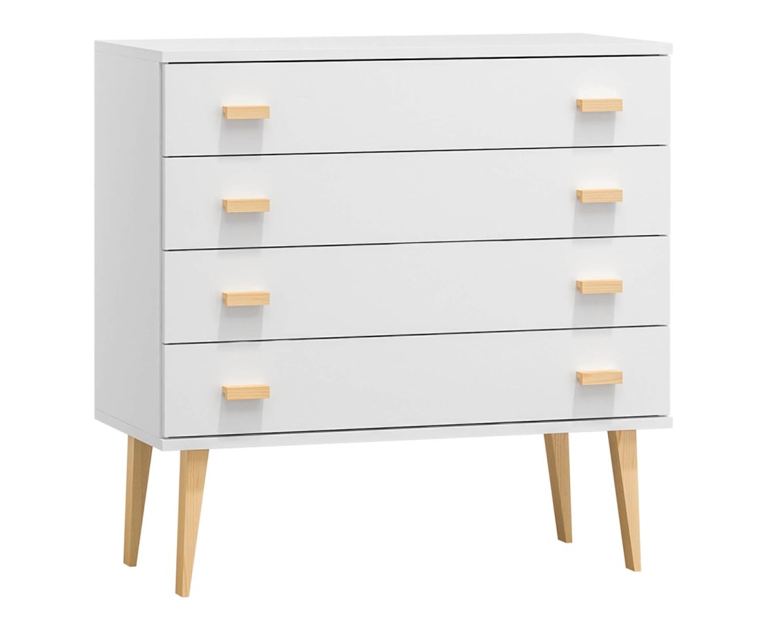 Fenyő komód no.1 szélessége 99 cm 4s Venuci fehér