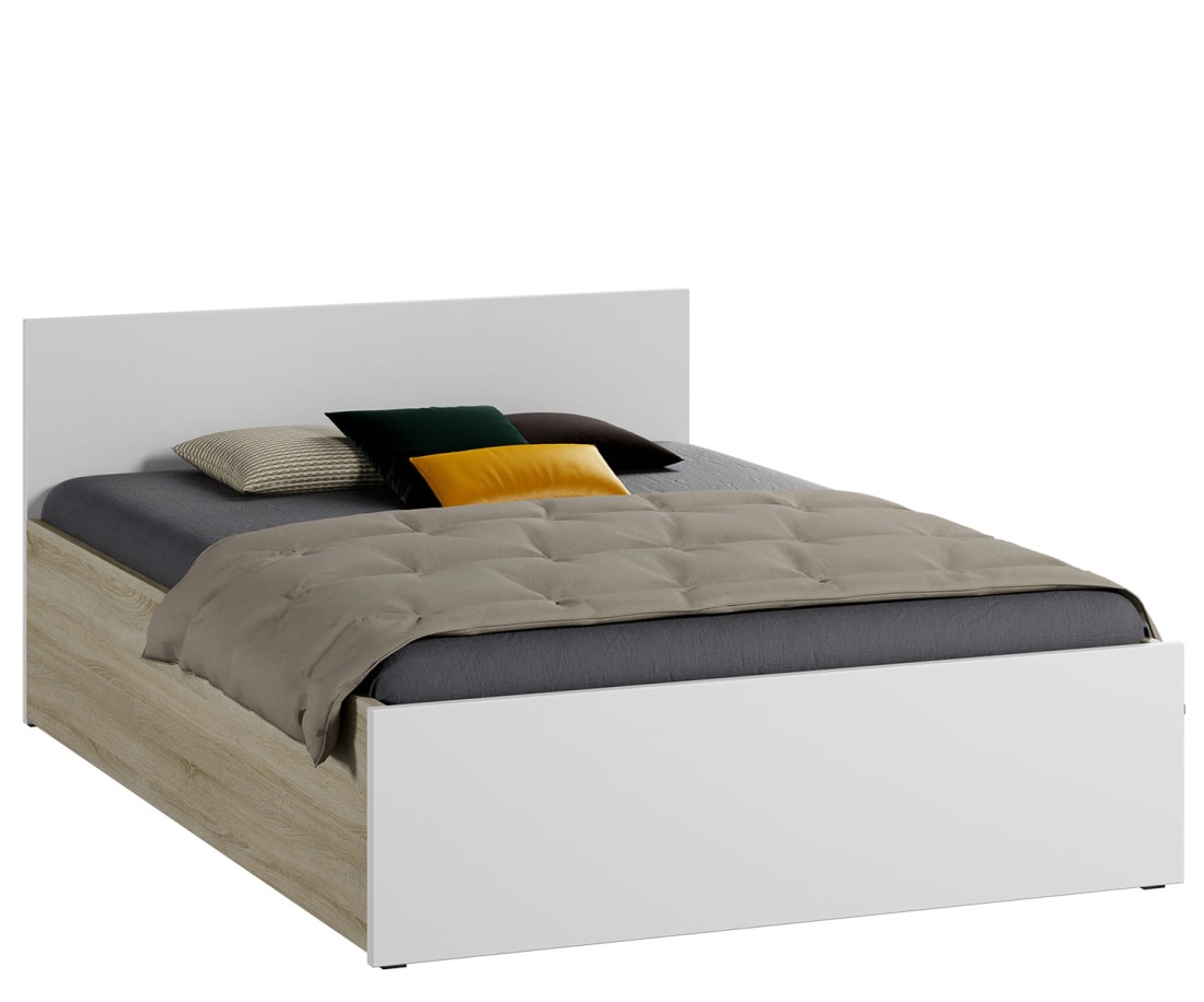 Ágy DM1 160x200 fehér + sonoma tölgy