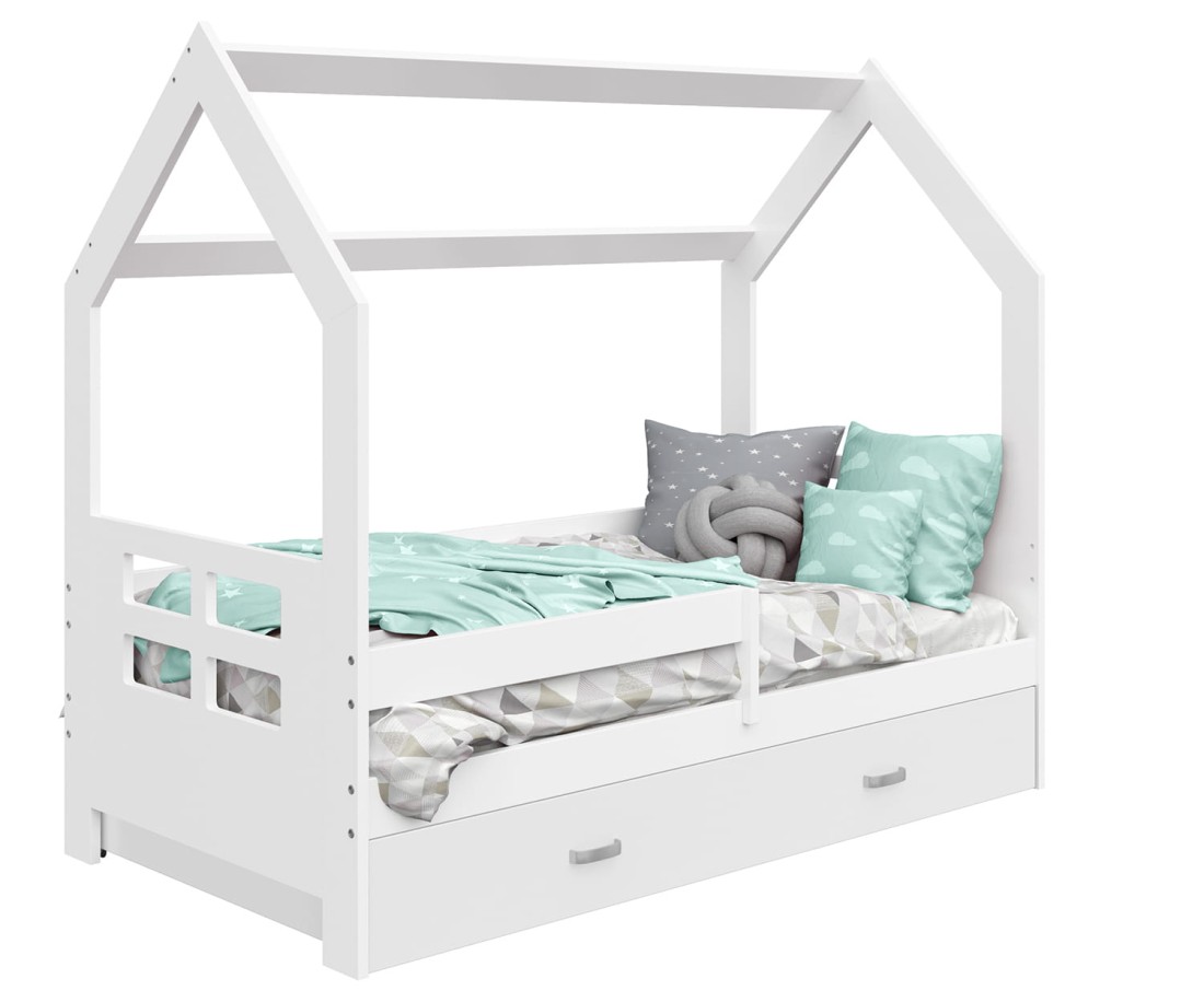 Gyermekágy 160x80 HÁZIKÓ D3D fehér