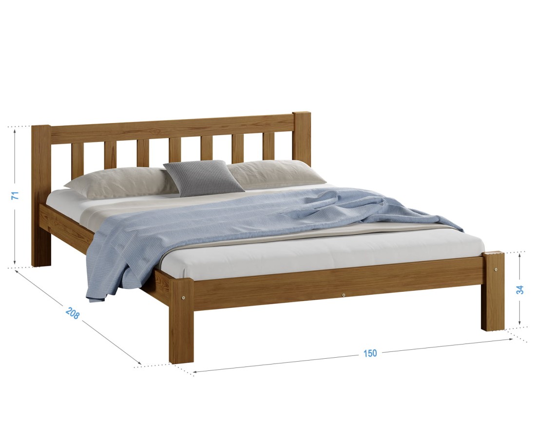 Fenyő ágy 140x200 Alena tölgy